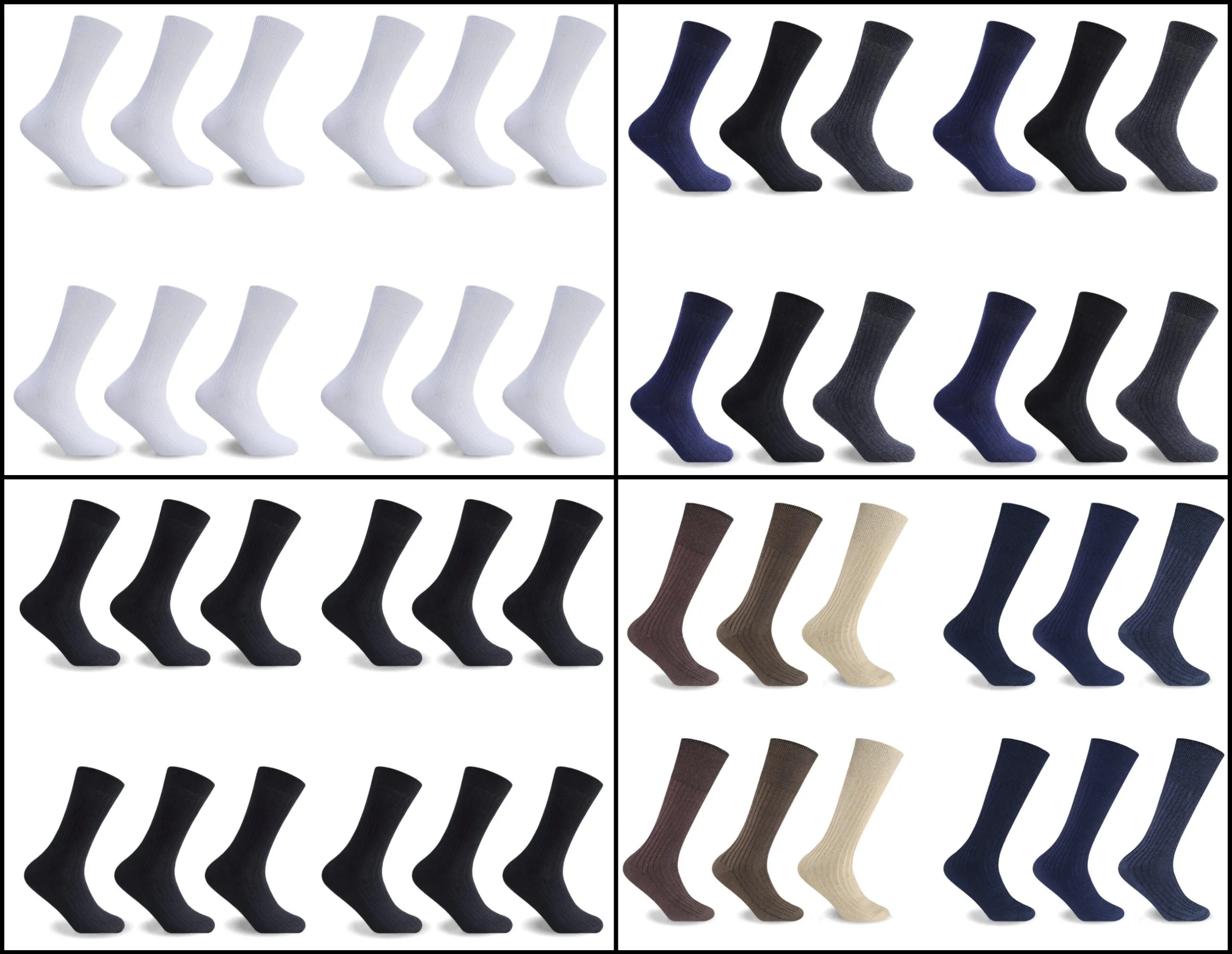 12PACK MENS 100% COTTON SOCKS