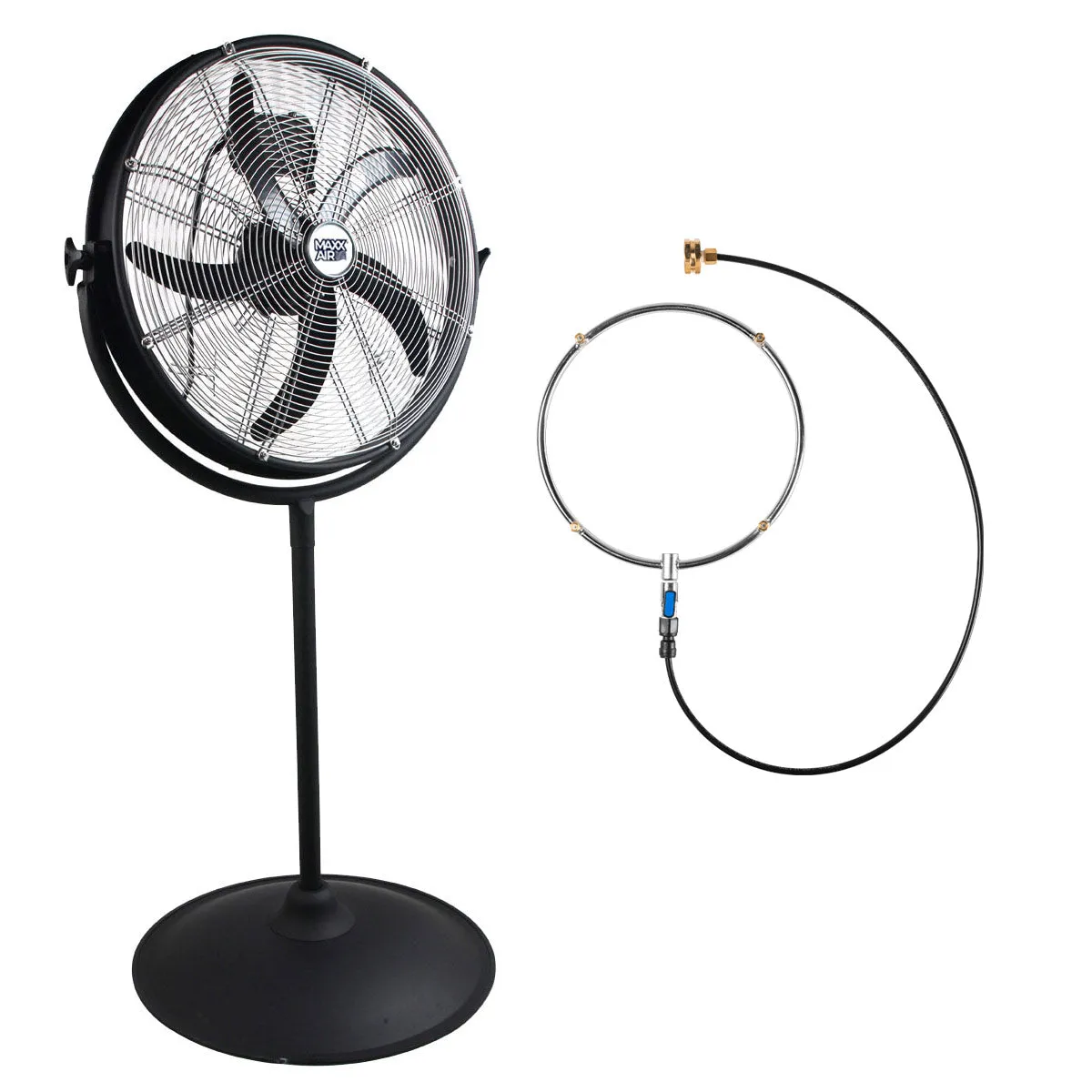 20 In. 3-Speed Tilting Outdoor Rated Pedestal Fan with Misting Kit