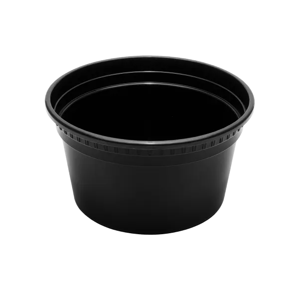 [240 sets] 12 oz Deli Containers with Lids | Injection Molded PP | Black