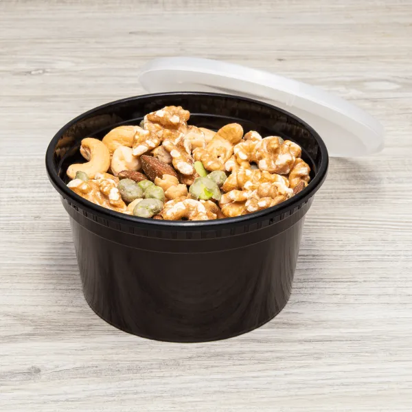 [240 sets] 12 oz Deli Containers with Lids | Injection Molded PP | Black