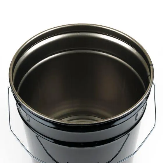 5 Gallon Steel Pail, Open Head, Rust Inhibitor, 29 Gauge - Black