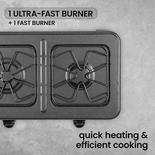 ABBA Double Burner Portable Propane StoveTop - Lightweight Alloy Steel