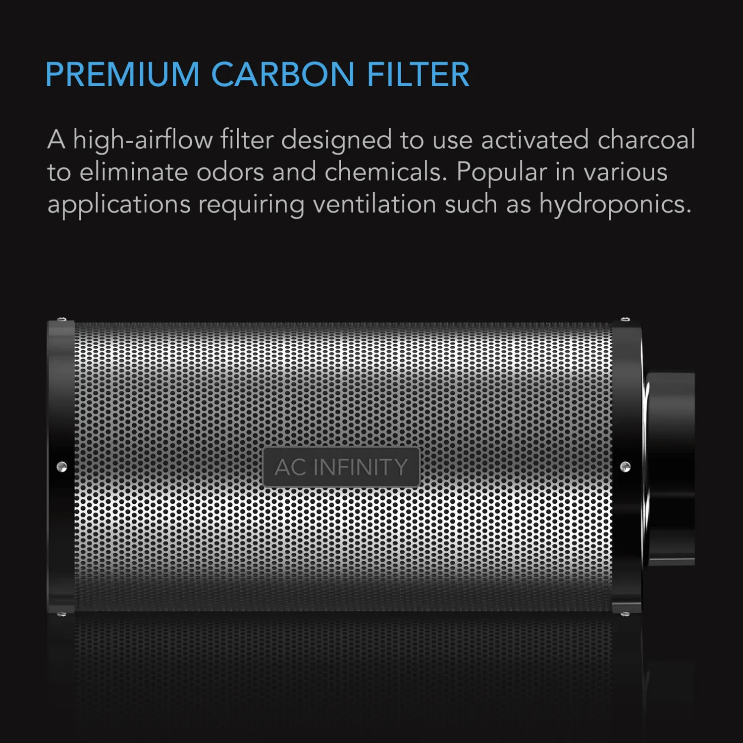 AC Infinity Duct Carbon Filter, Australian Charcoal, 12-Inch