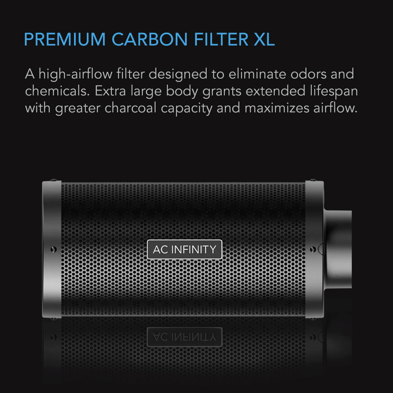 AC Infinity Duct Carbon Filter XL, Australian Charcoal, Extra Large, 4-Inch