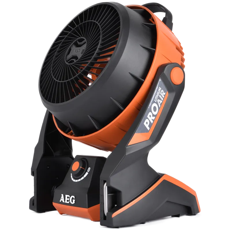 AEG 18V / 240V Hybrid Worksite Fan - Orange / Ideal for Camping or Workshop