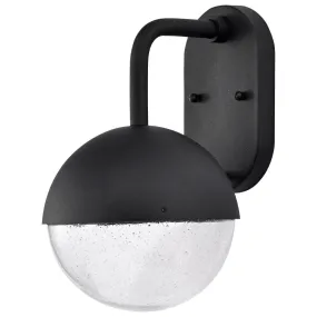 Atmosphere 14 In. LED Outdoor Wall Light Black Finish Seeded Glass