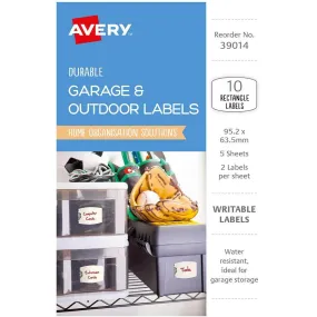 Avery 39014 Durable Removable Labels 95.2 X 63.5Mm White With Floral Details Pack 10