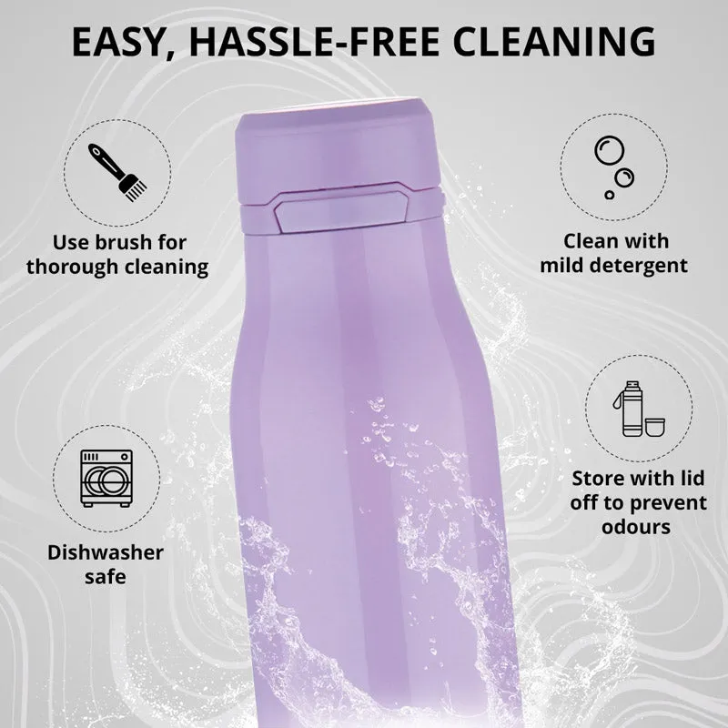 Bergner Walking Liquid Luxe Thermosteel Hot And Cold Flask (Purple) - 720 ML