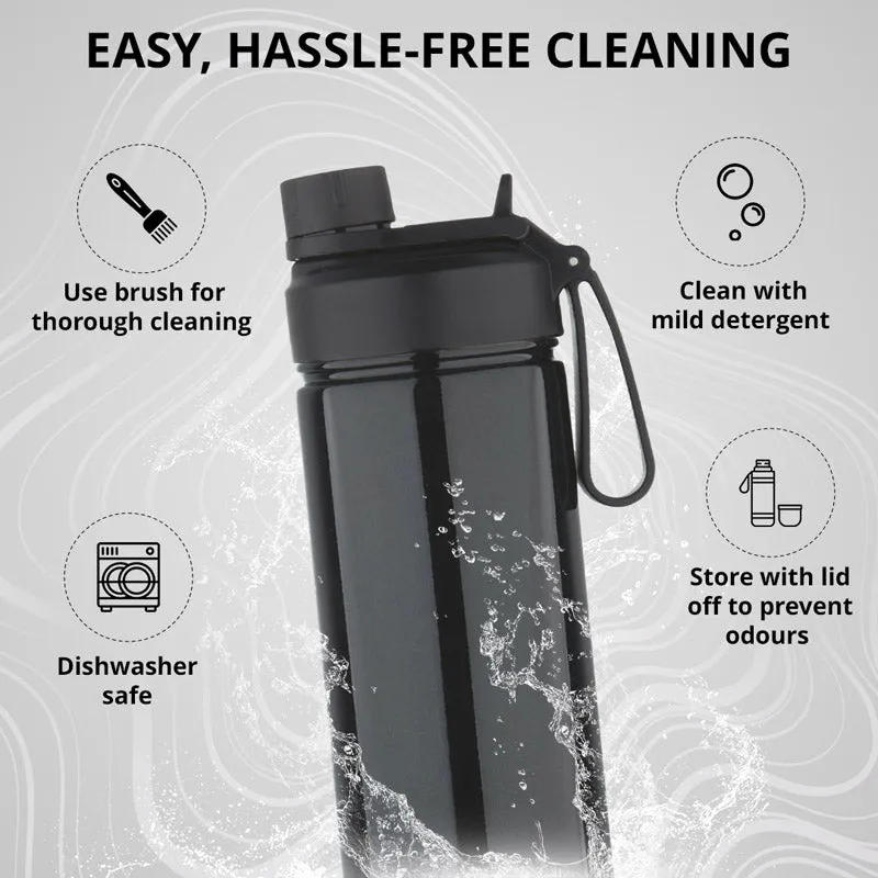 Bergner Walking Sipmate Thermosteel Hot And Cold Flask (Black) - 530 ML