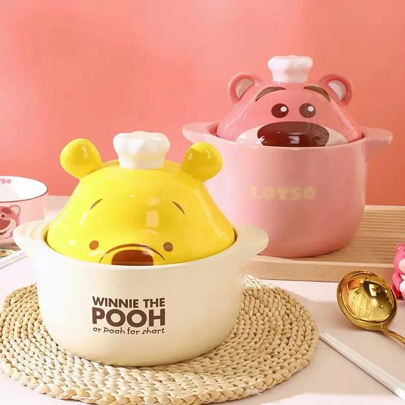 Charming Winnie the Pooh Ceramic Casserole for Gas Stove Cooking