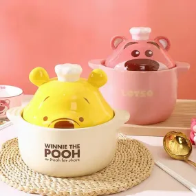 Charming Winnie the Pooh Ceramic Casserole for Gas Stove Cooking