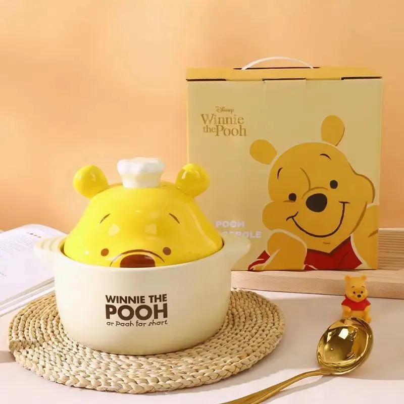 Charming Winnie the Pooh Ceramic Casserole for Gas Stove Cooking