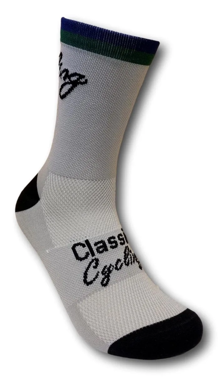 Classic Cycling Equipe Socks - Grey Navy Green