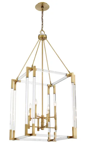 Eight Lights Pendant from the Prima Vista Collection in Aged Antique Brass Finish by Metropolitan