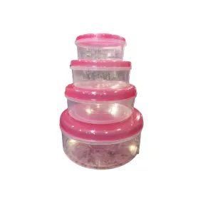 Elite Plastic Storage Round Container 4pack