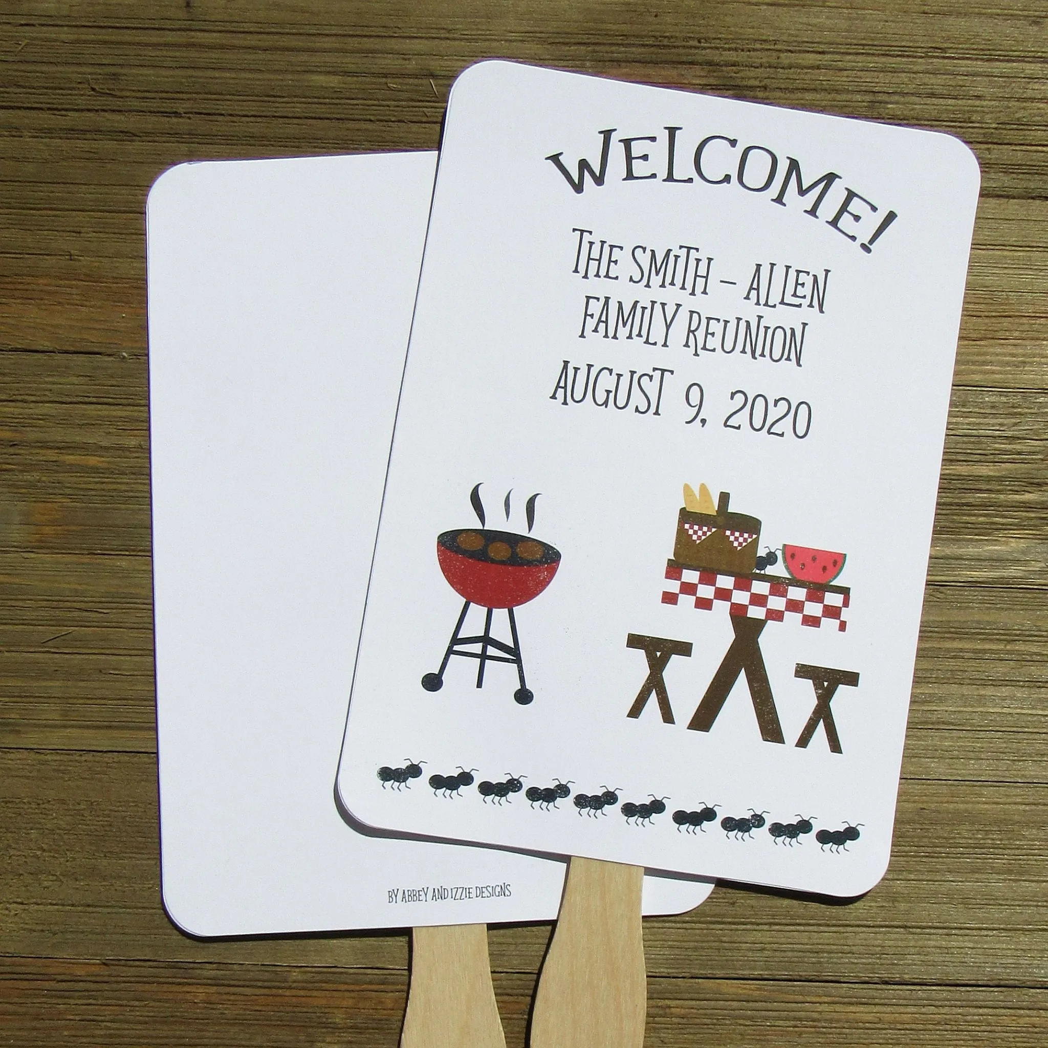 Family Reunion Favor Fans Barbeque