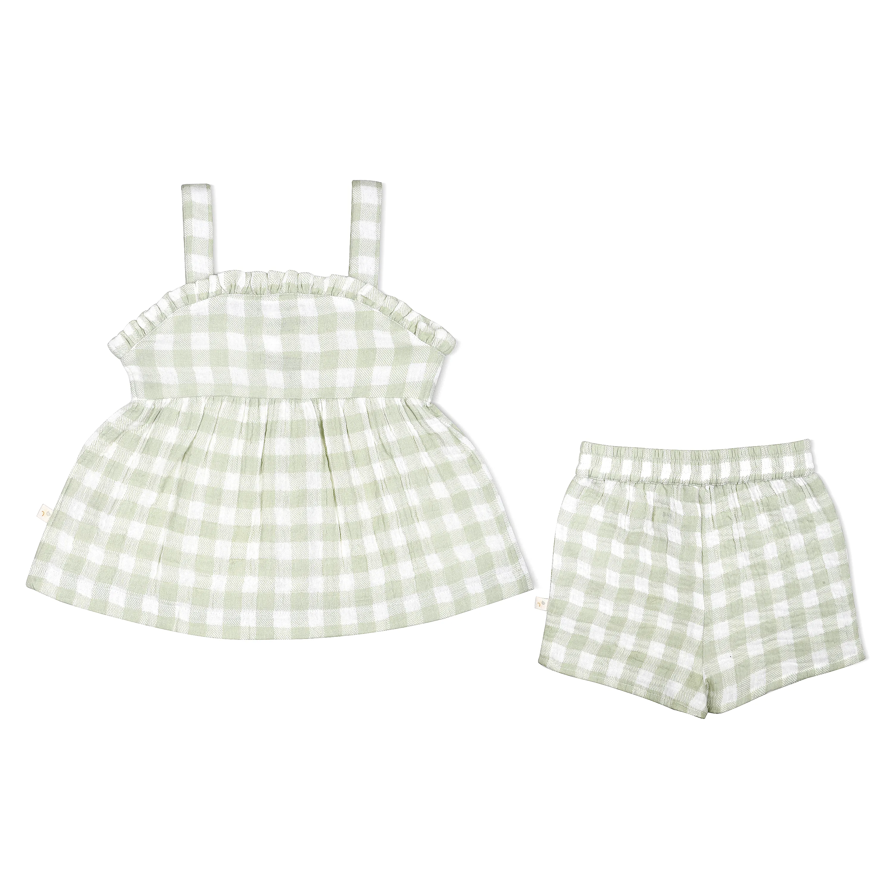 Gingham Peplum Top   Shorts Set