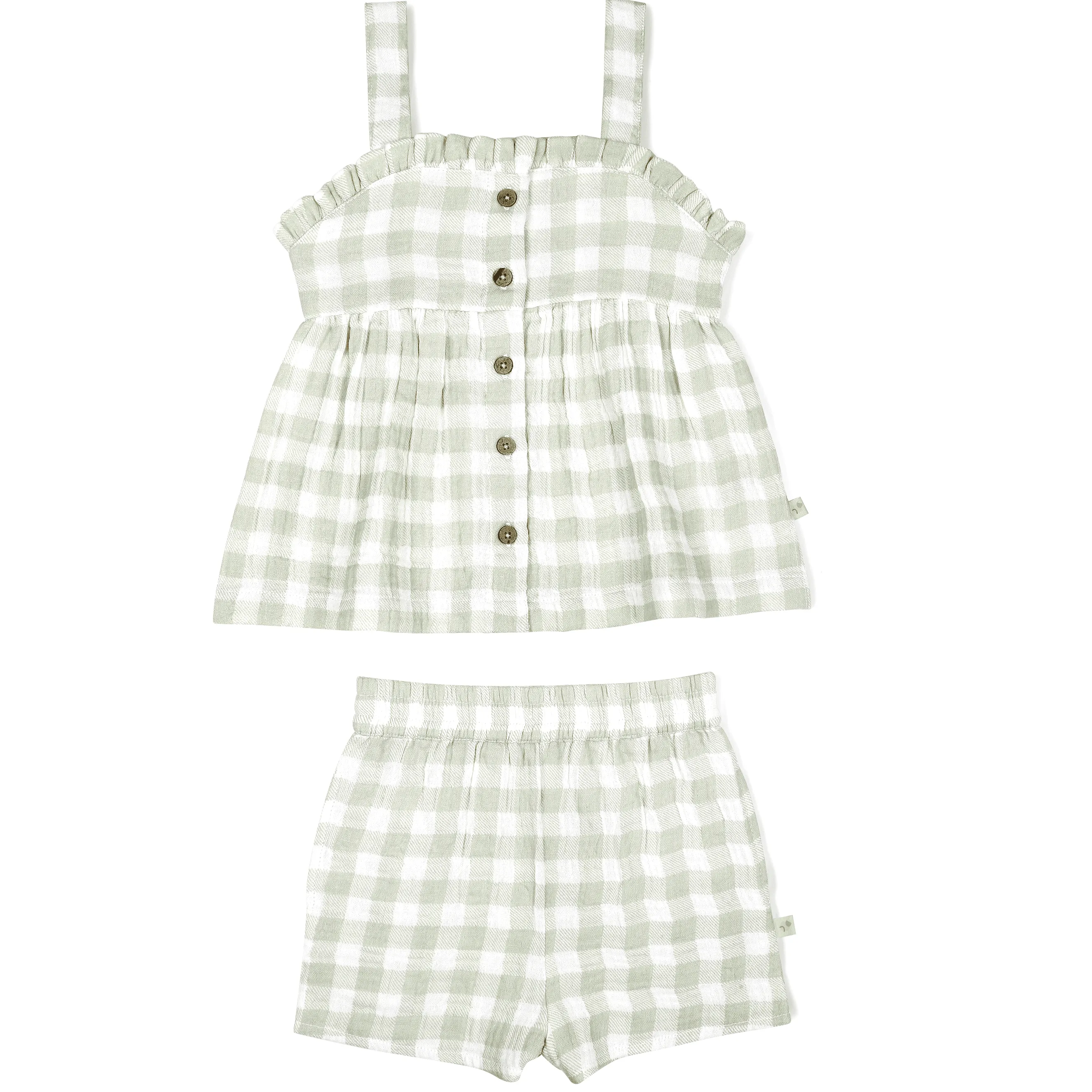 Gingham Peplum Top   Shorts Set