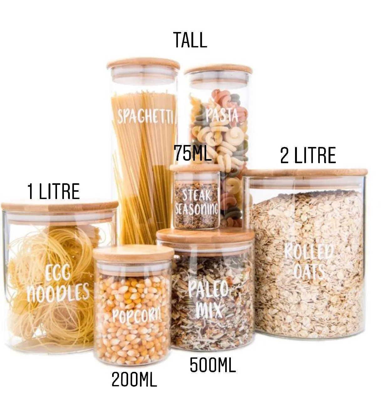 Glass Storage Jar with Bamboo Lid - 500ml