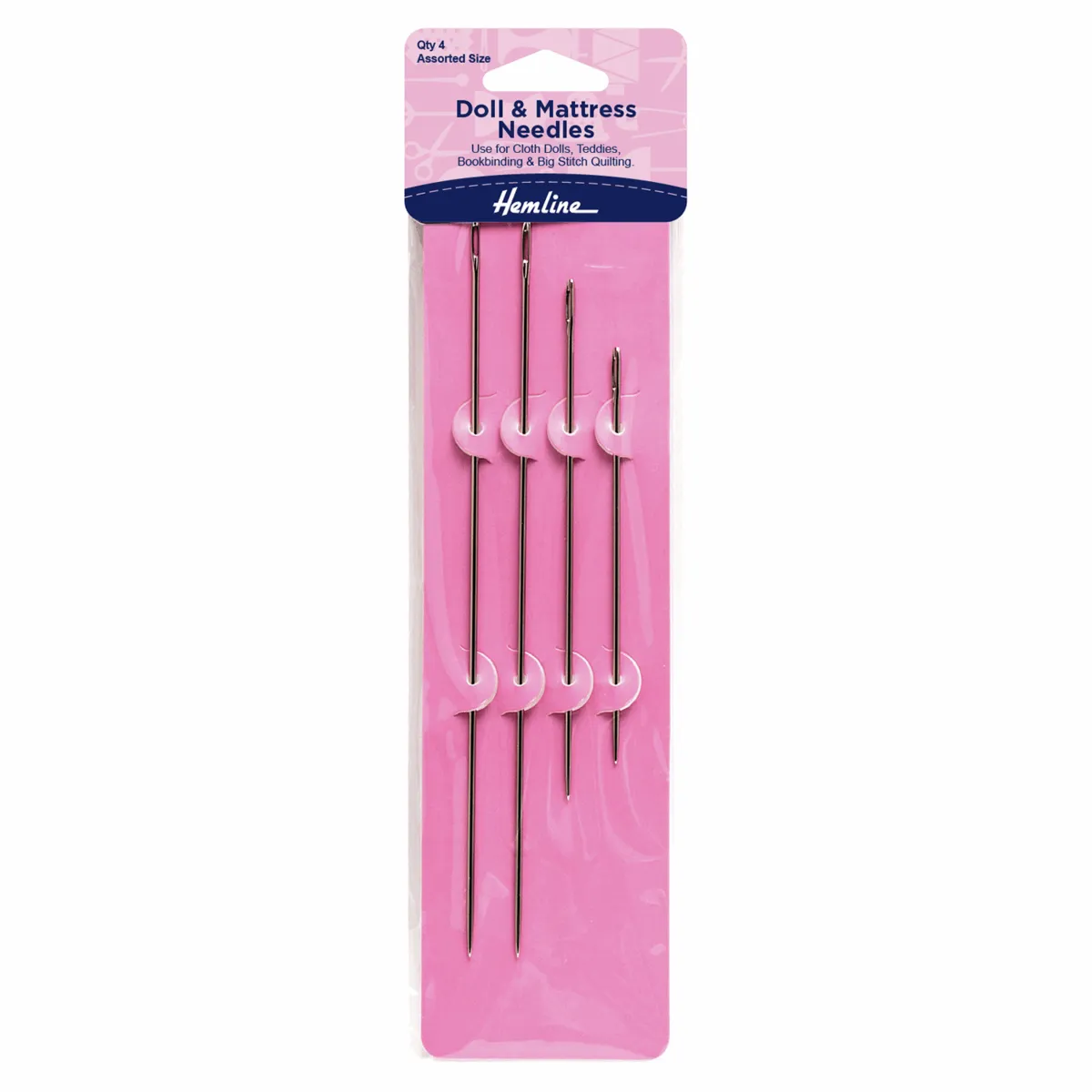 Hand Sewing Needles - Doll/Mattress Large Eye: Assorted Sizes (4pcs)