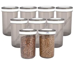 Heart Home Containers Set for Kitchen|BPA-Free Plastic 1500 ML Storage Containers Set with Spoon for Kitchen|Pack of 9 (Gray)