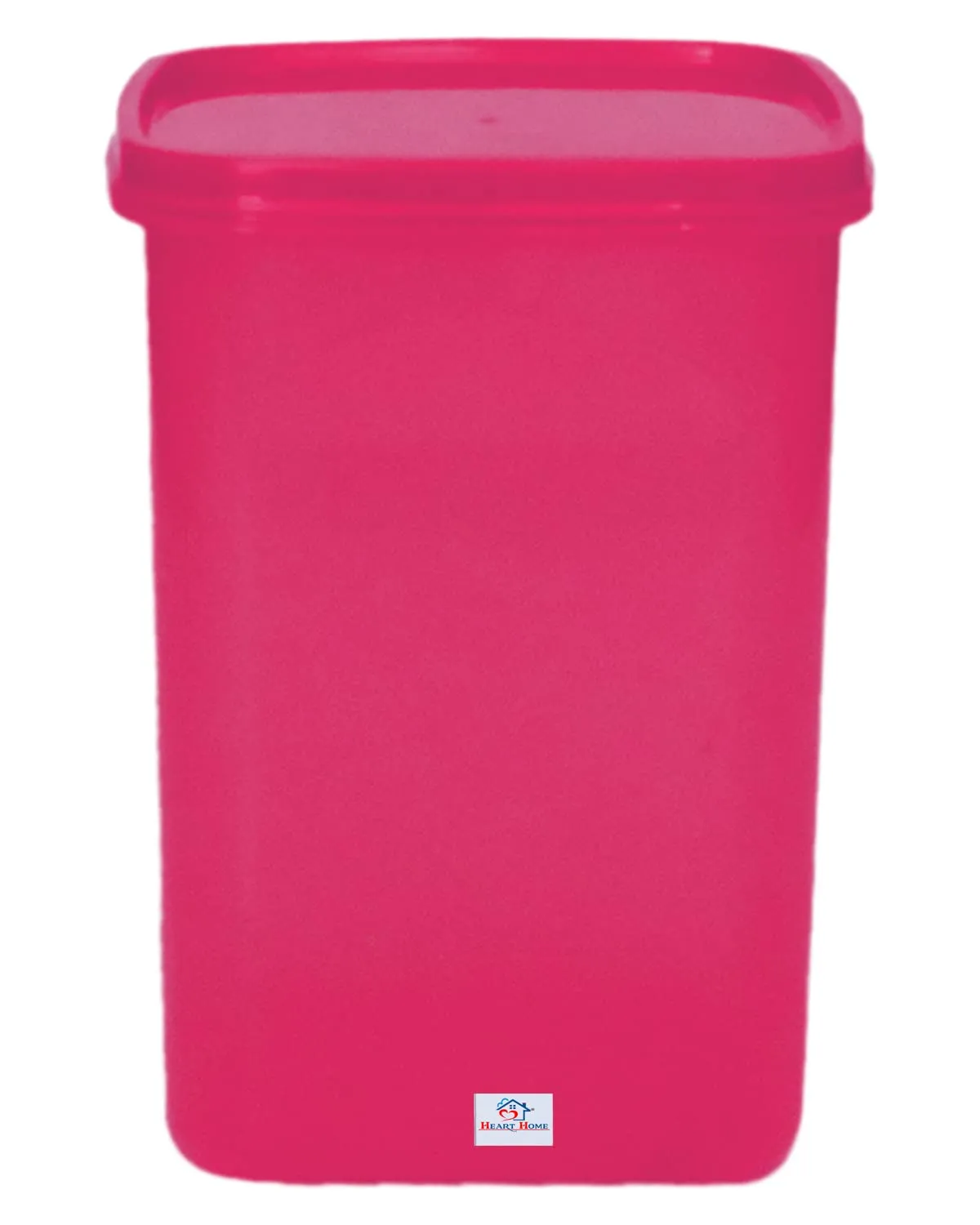 Heart Home Multiuses BPA Free Leak Proof, Dishwasher/Freezer Safe Plastic Storage Container with Lid, 3000ml, 2000ml & 1000ml, Set of 6 (Pink)-50HH01726