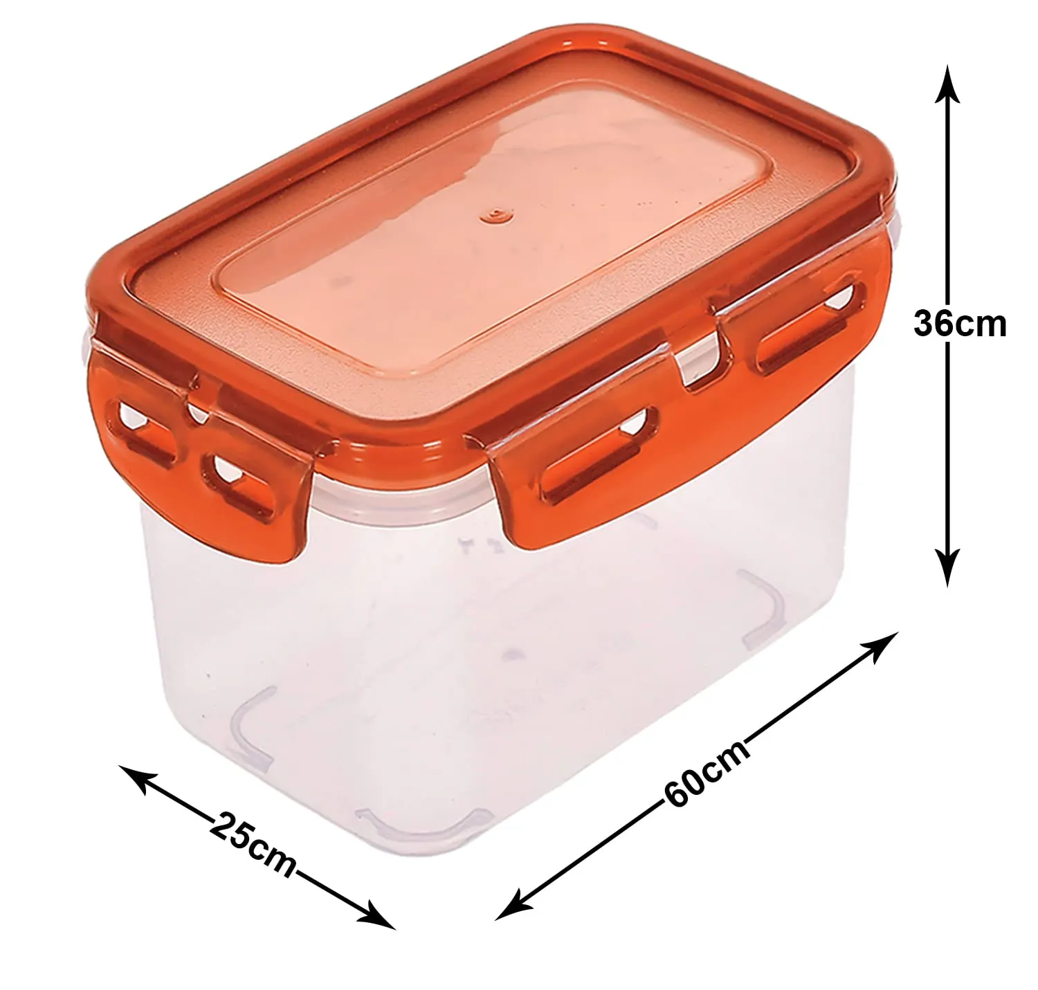 Heart Home Plastic Food Storage Container/Box For cookies, nuts, beans, chutneys With Airtight Lock Lid, 600ml Pack of 3 (Brown)-46HH0535