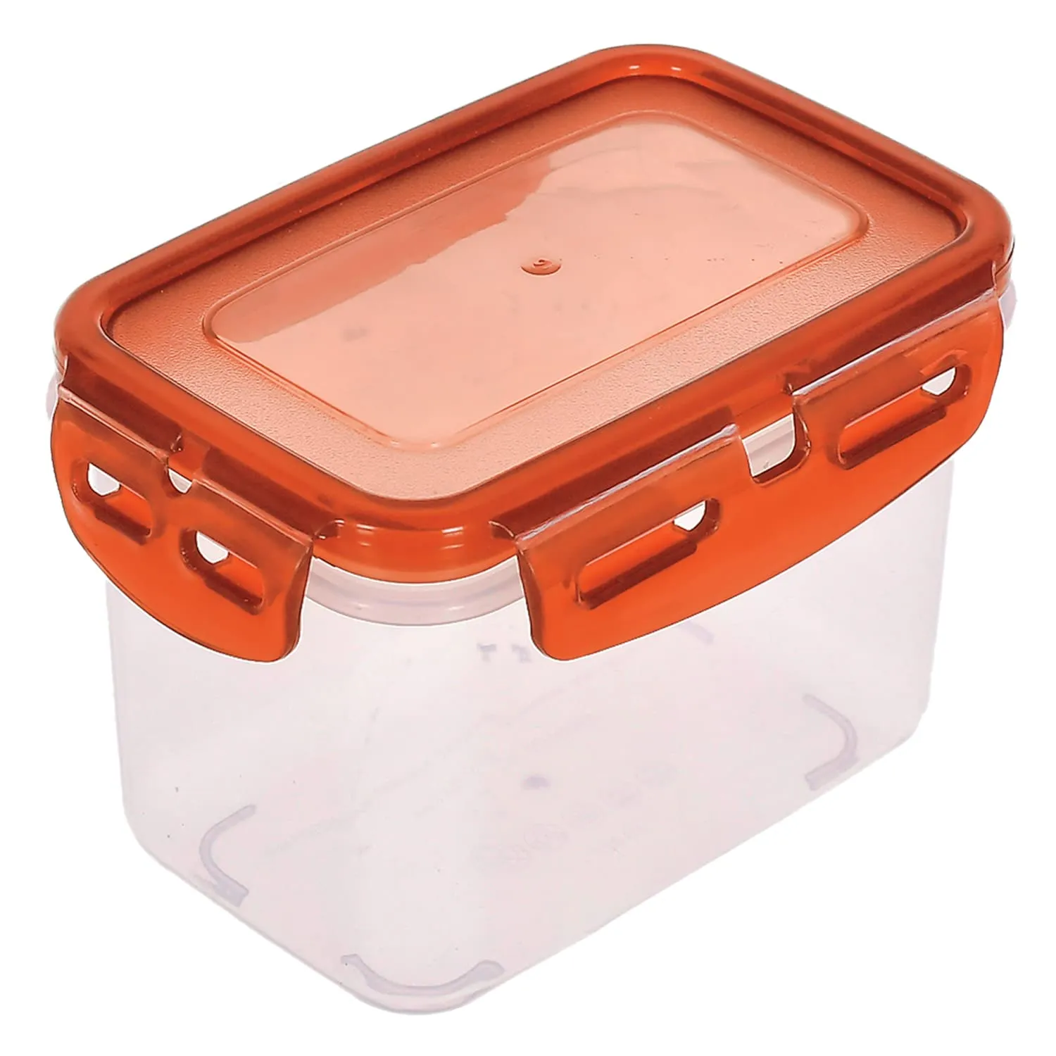 Heart Home Plastic Food Storage Container/Box For cookies, nuts, beans, chutneys With Airtight Lock Lid, 600ml Pack of 3 (Brown)-46HH0535