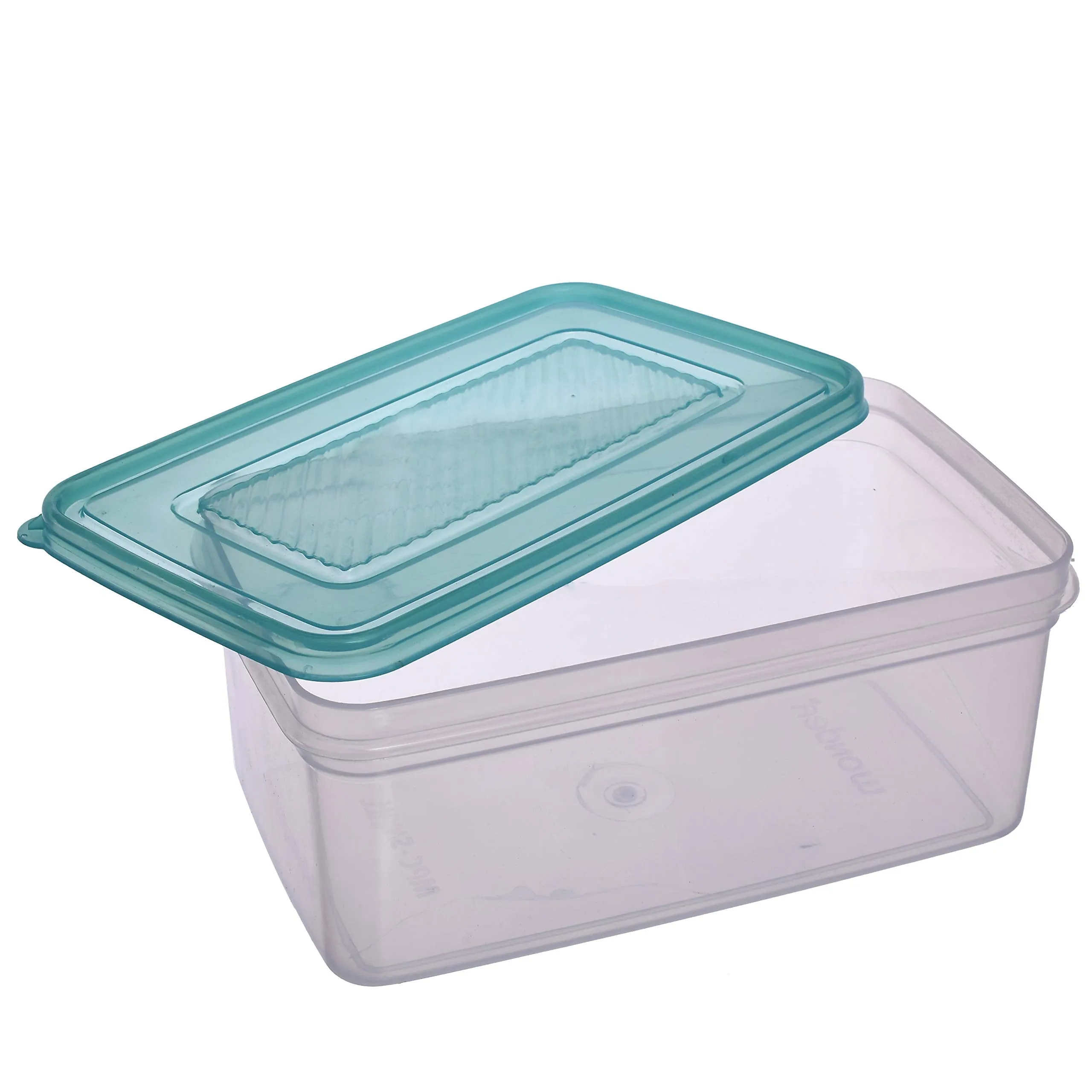 Heart Home Plastic Multipurpose MPC Small & Big Transparent Air Tight Food Storage Kitchen Container (Set of 2, Green)- HEART3589