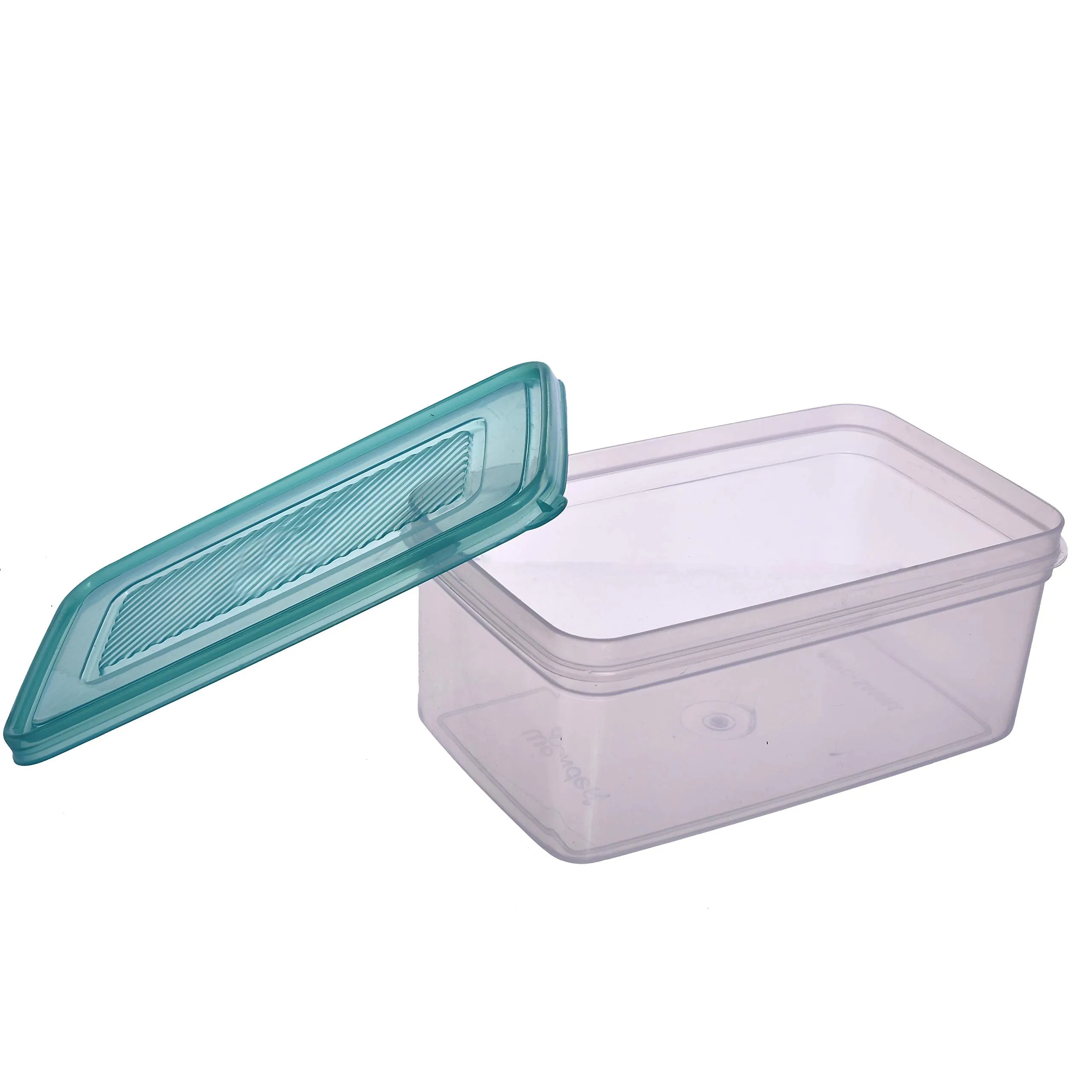 Heart Home Plastic Multipurpose MPC Small & Big Transparent Air Tight Food Storage Kitchen Container (Set of 2, Green)- HEART3589