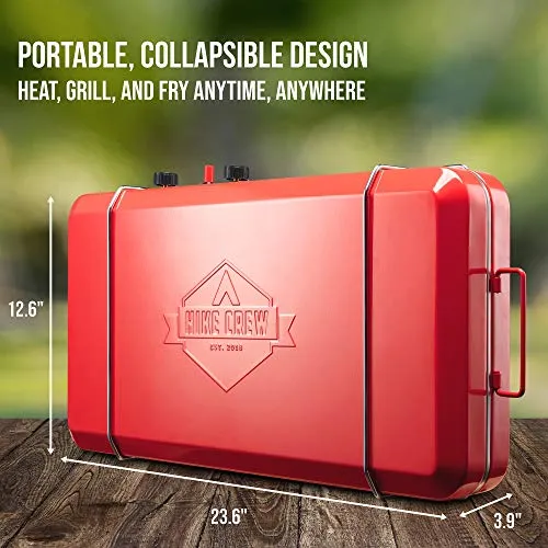 Hike Crew 2-in-1 Gas Camping Stove | Portable Propane Grill/Stove