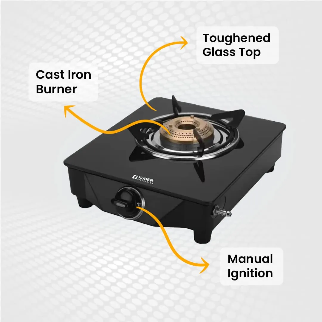 Homestic Gas Stove 1 Burner|Wobble Free Pan Support Stand|Break Resistant|Compact & User-Friendly Design