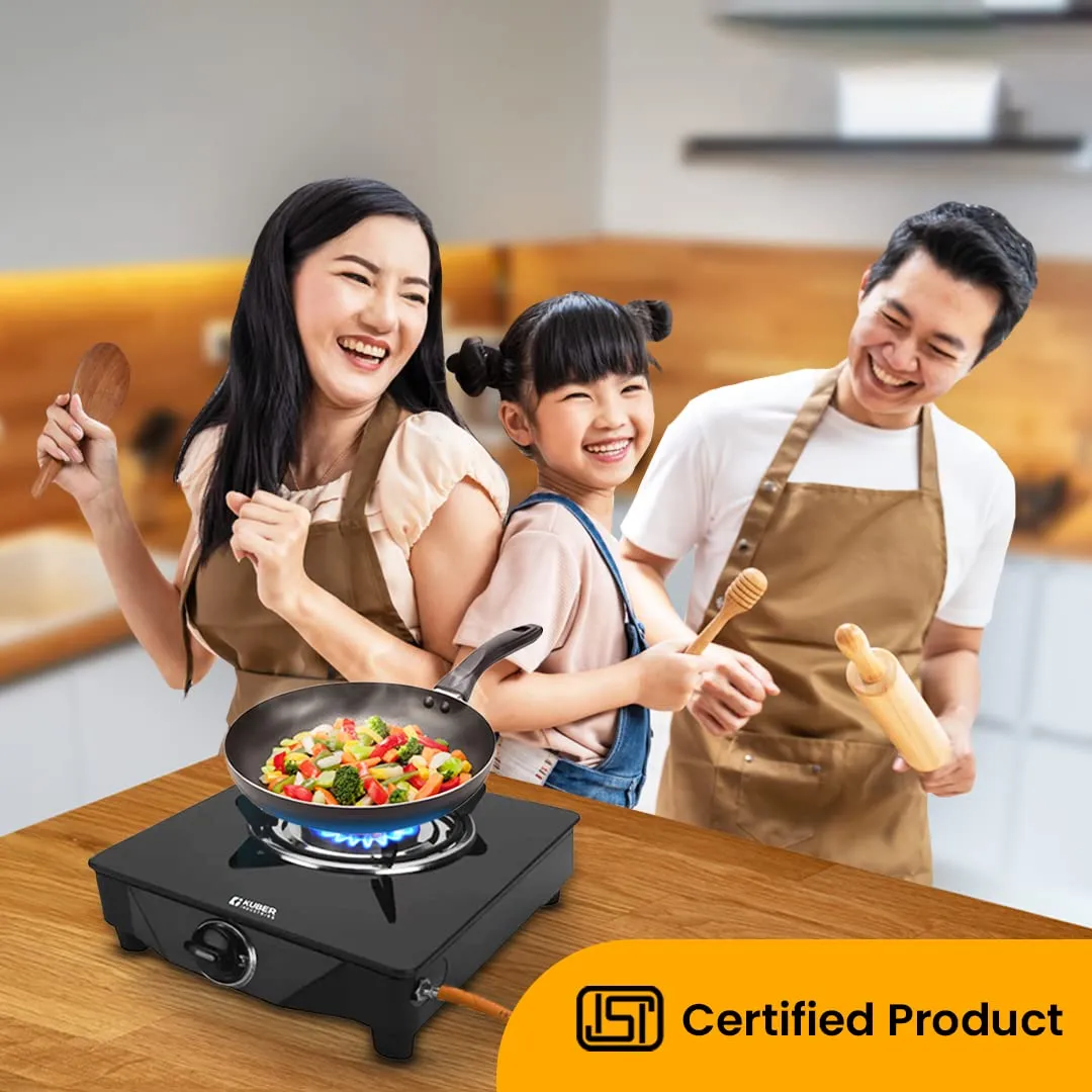 Homestic Gas Stove 1 Burner|Wobble Free Pan Support Stand|Break Resistant|Compact & User-Friendly Design