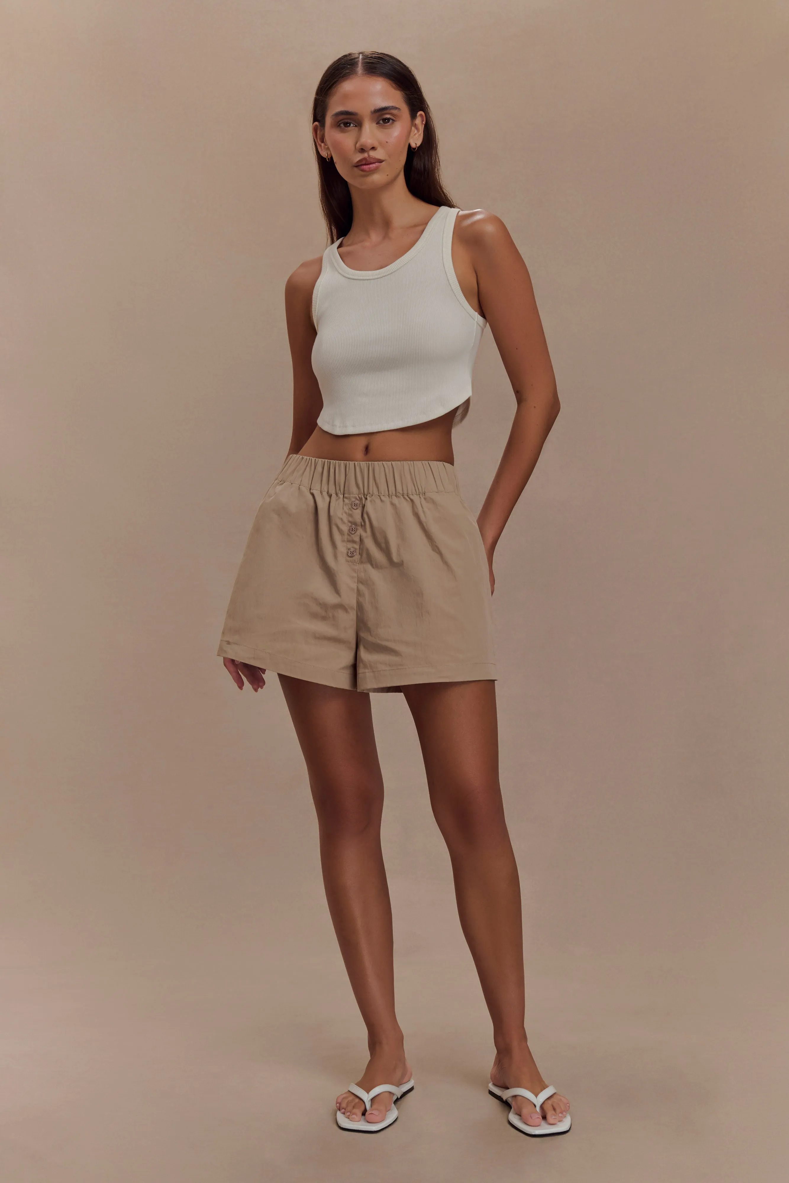 Johanna Cotton Relaxed Shorts - Sand