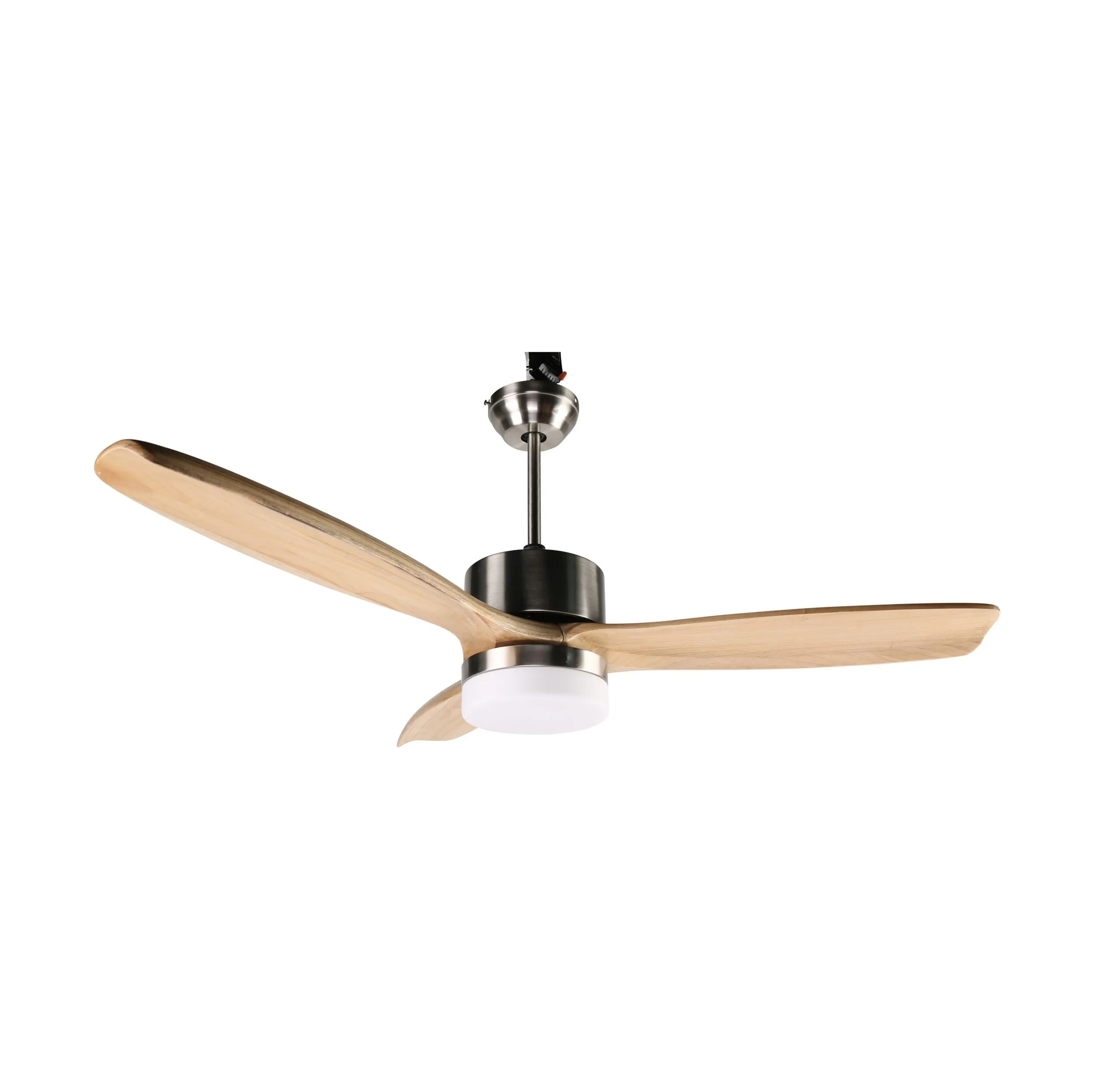 Madeira Indoor DC Ceiling Fan with LED Light & Remote - Natural Timber 132cm