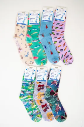 Men's Bamboo Dress Socks, Assorted Prints