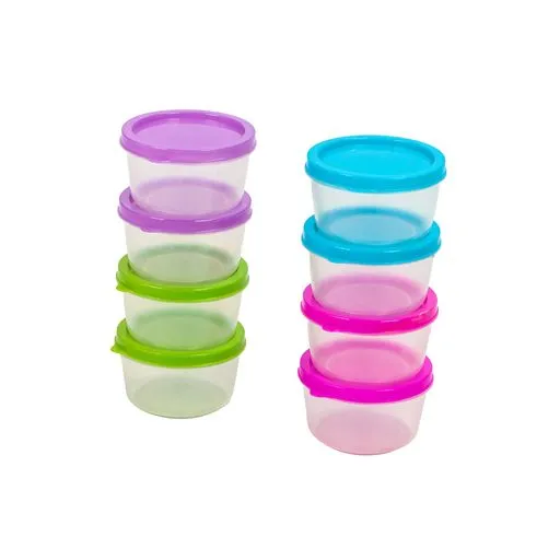 Mini Storage Containers 85ml Plastic Tubs 8pcs