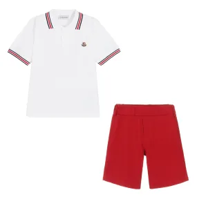 Moncler Polo & Red Shorts Ensemble