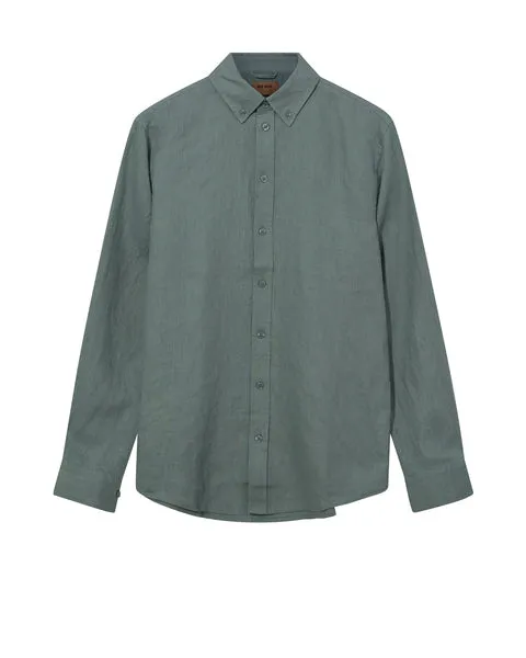 Mos Mosh Men Theo Linen Shirt - Ice Greenville