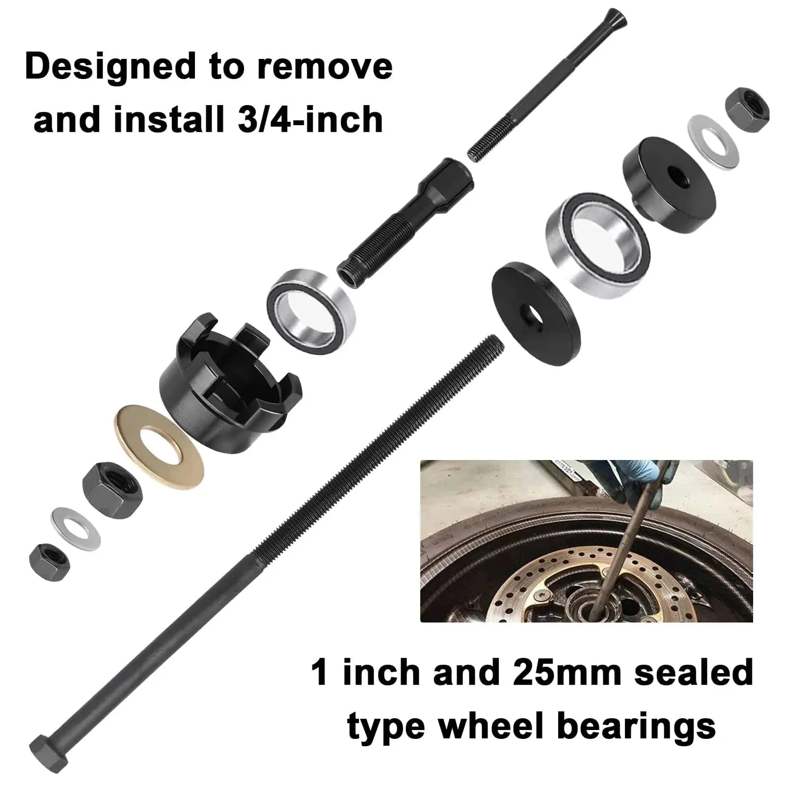 Motorcycle Wheel Bearing Remover Set Extractor Kits Hand Repairing Tools Bearing Remove/Install Tool Maintenance Accessory