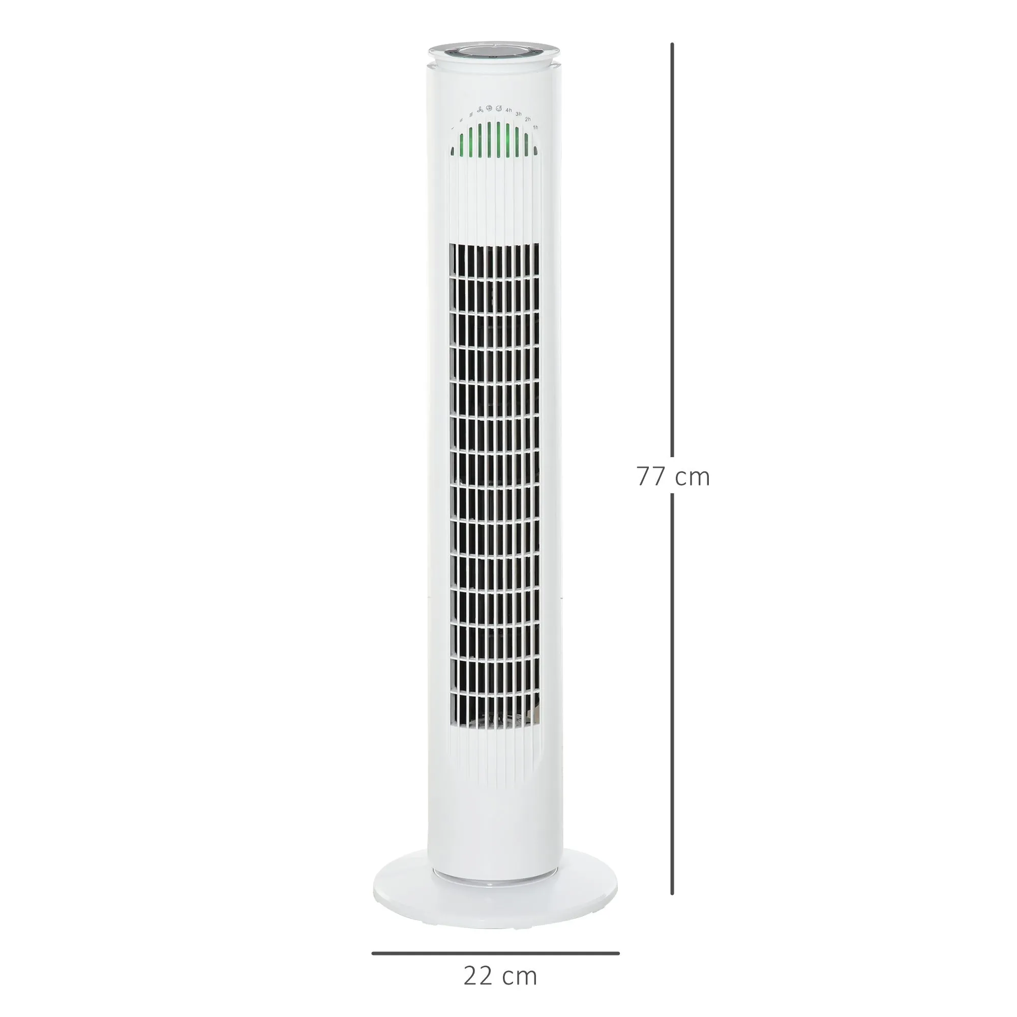 Oscillating Three Speed Tower Fan With Timer White