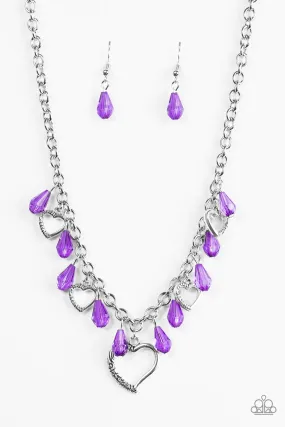 Paparazzi Necklace ~ Keep Me In Your Heart - Purple