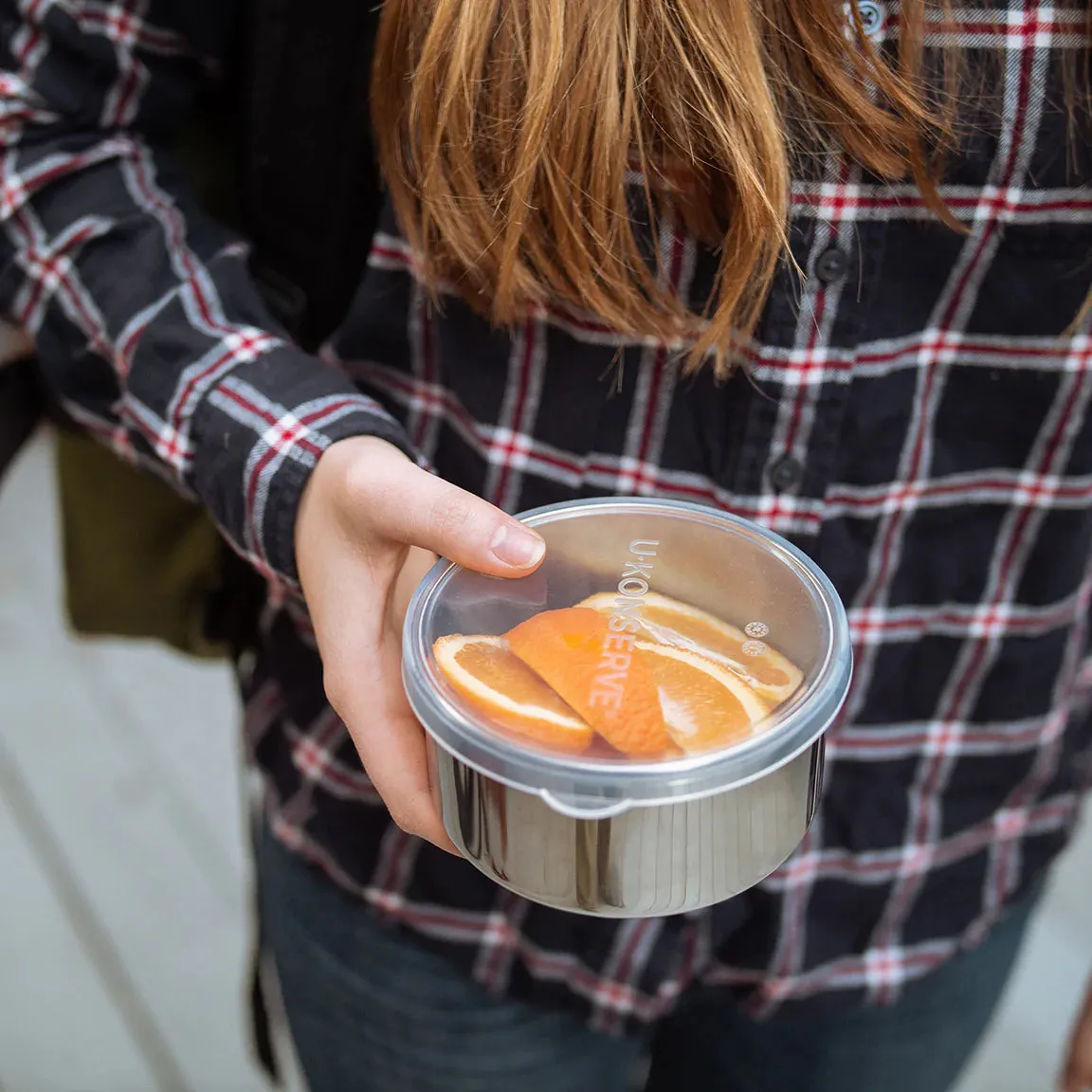 Round Stainless Container w/ Silicone Lid - 9 oz