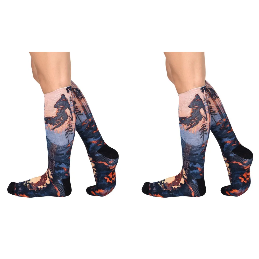 Sierra Socks Mud Bike Pattern CoolMax Socks, Nature Collection for Men & Women Eco-Friendly Colorful Crew Socks