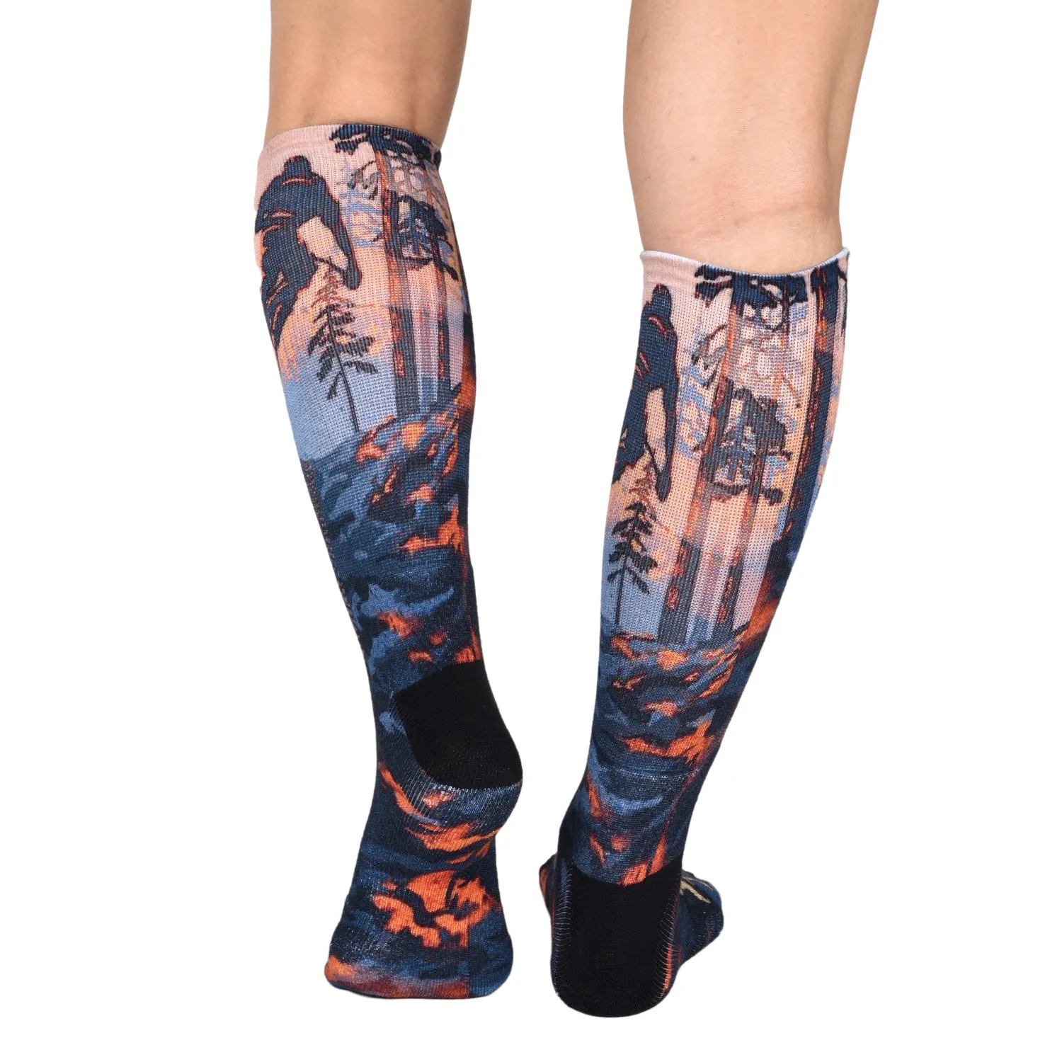 Sierra Socks Mud Bike Pattern CoolMax Socks, Nature Collection for Men & Women Eco-Friendly Colorful Crew Socks