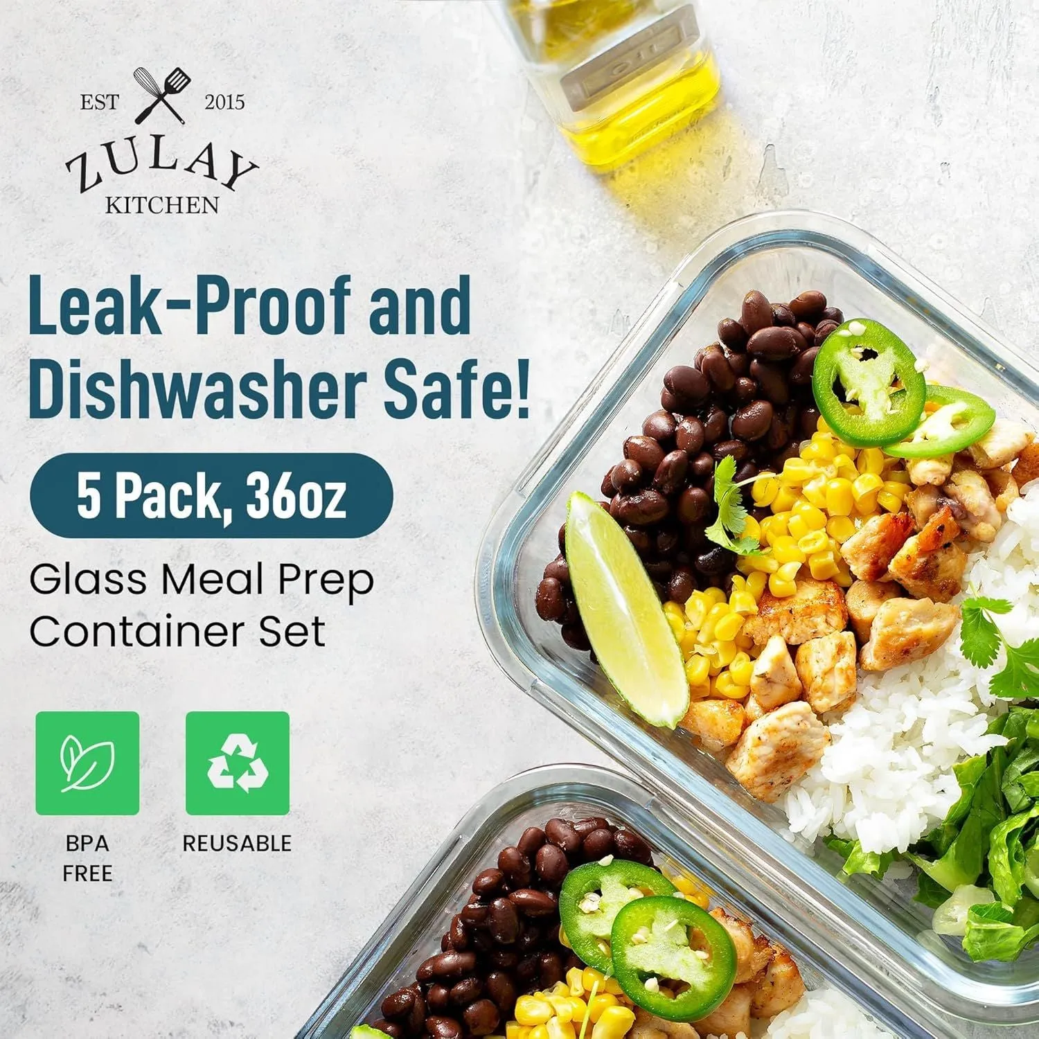 Snap Lock Glass Food Containers