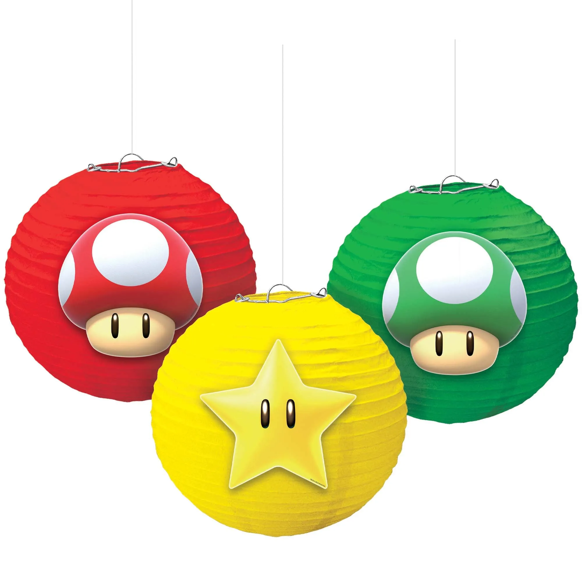 Super Mario Bros Birthday Paper Lanterns, 3 Count