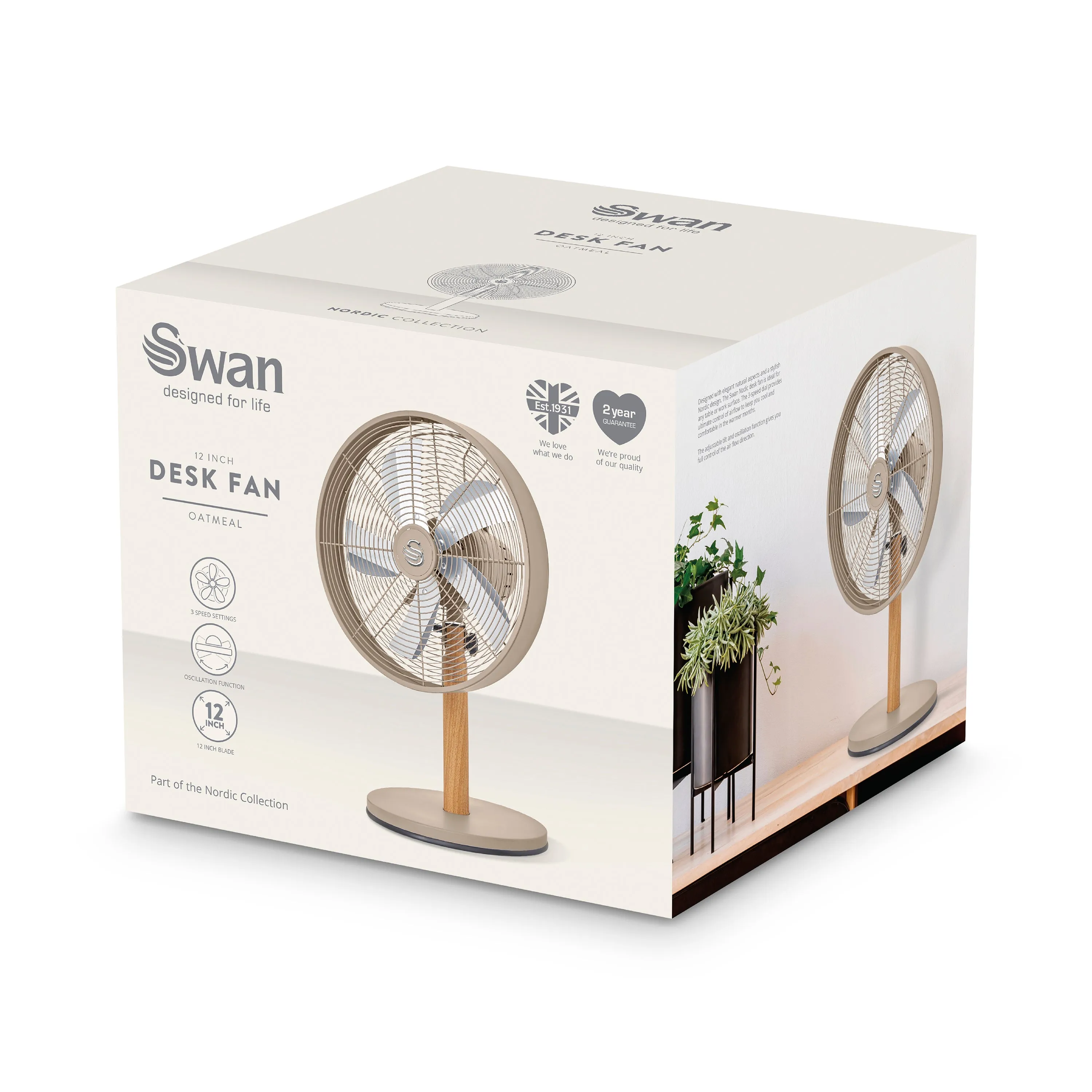 Swan 12 Inch Nordic Desk Fan