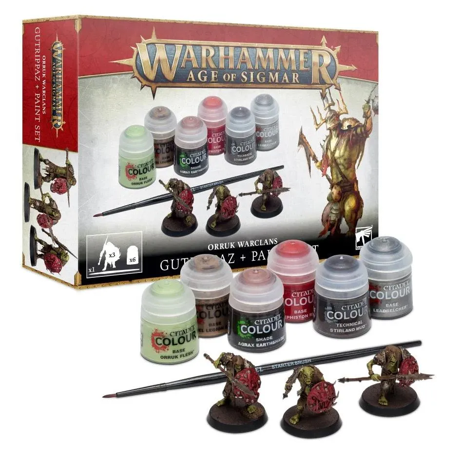 Warhammer Age of Sigmar Miniature Kit - Orruk Warclans   Paint Set