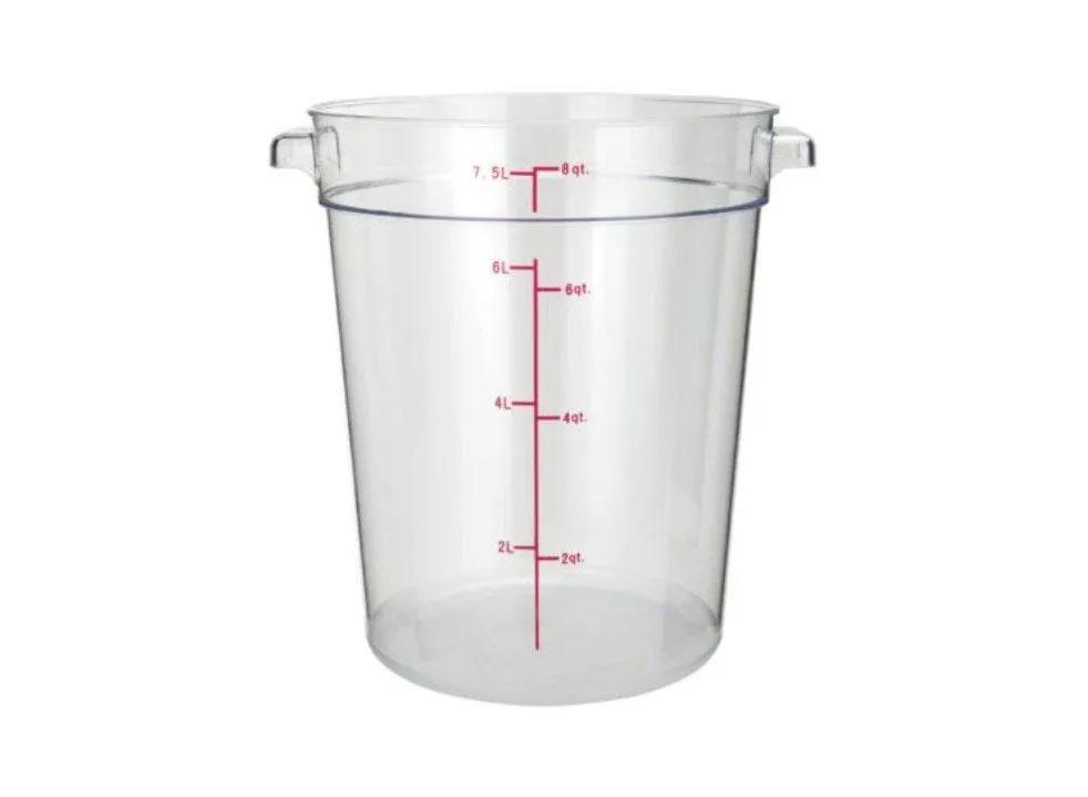 Winco Clear Polycarbonate Round Storage Container - Various Sizes